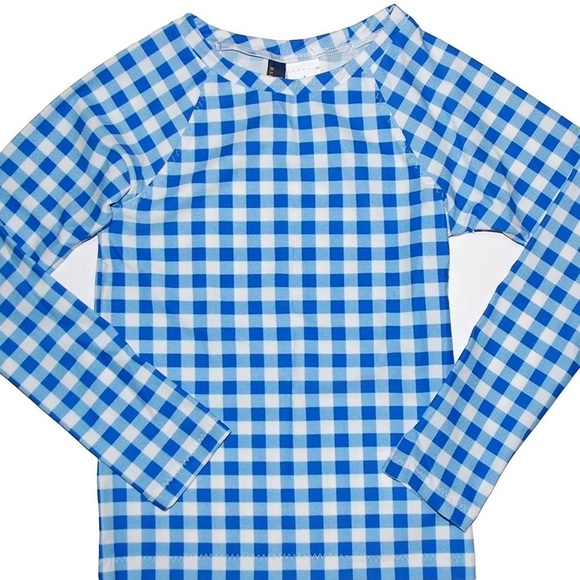 Ralph Lauren blue checkered rash guard - Picture 1 of 4
